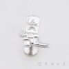 CZ COWBOY BOOT 3D TOP PUSHIN (THREADLESS) 316L SURGICAL STEEL LABRET SET